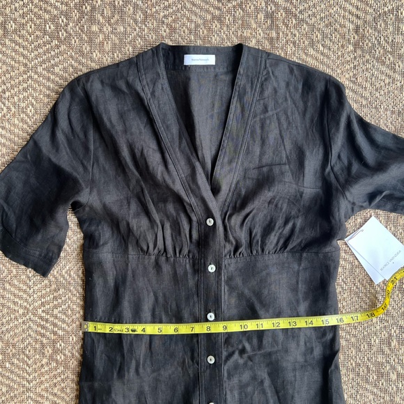 NWT Beatrice Valenzuela Linen Cubano Button Down Black Dress Size 2 MSRP $428 - Picture 4 of 11